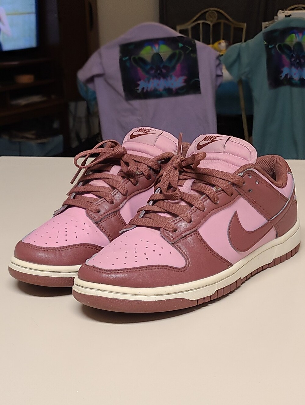 Nike Dunk Low Next Nature Dark Pony Elementary Pink skateboard sneakers size 8.5